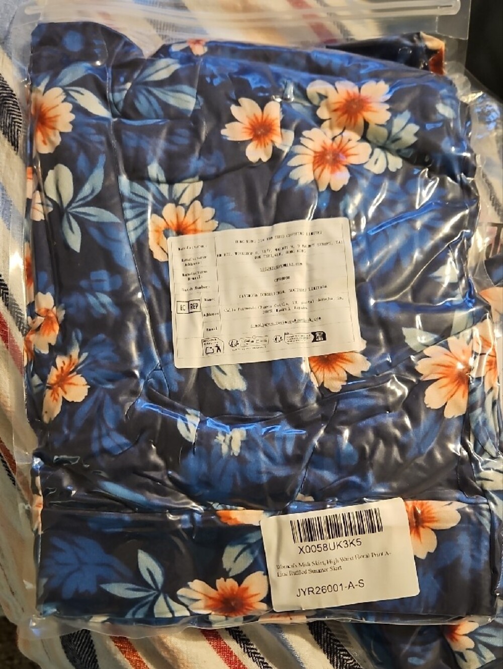Navy Floral Midi Skirt - Lightweight Summer Skirt Size Small NIP - Picture 10 of 10
